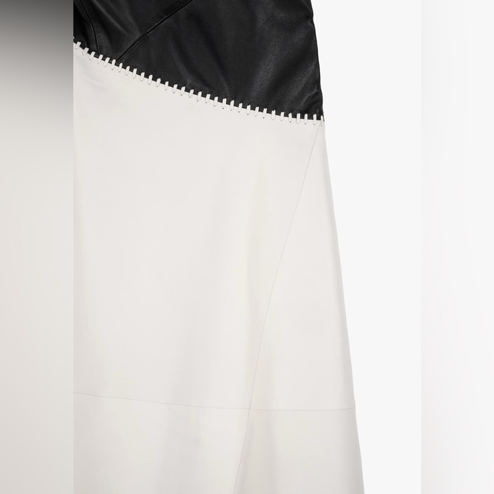ZARA GENUINE LEATHER ASYMMETRIC DRESS LIMITED EDITION SZ XS - Picture 12 of 13